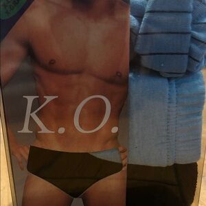 Men's Black and Blue Low Rise Cotton Briefs